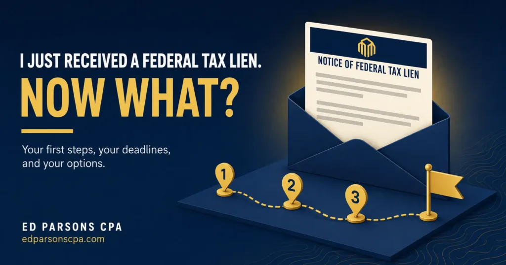 I Just Received a Federal Tax Lien - Now What? Your First Moves After a Federal Tax Lien | ED Parsons CPA