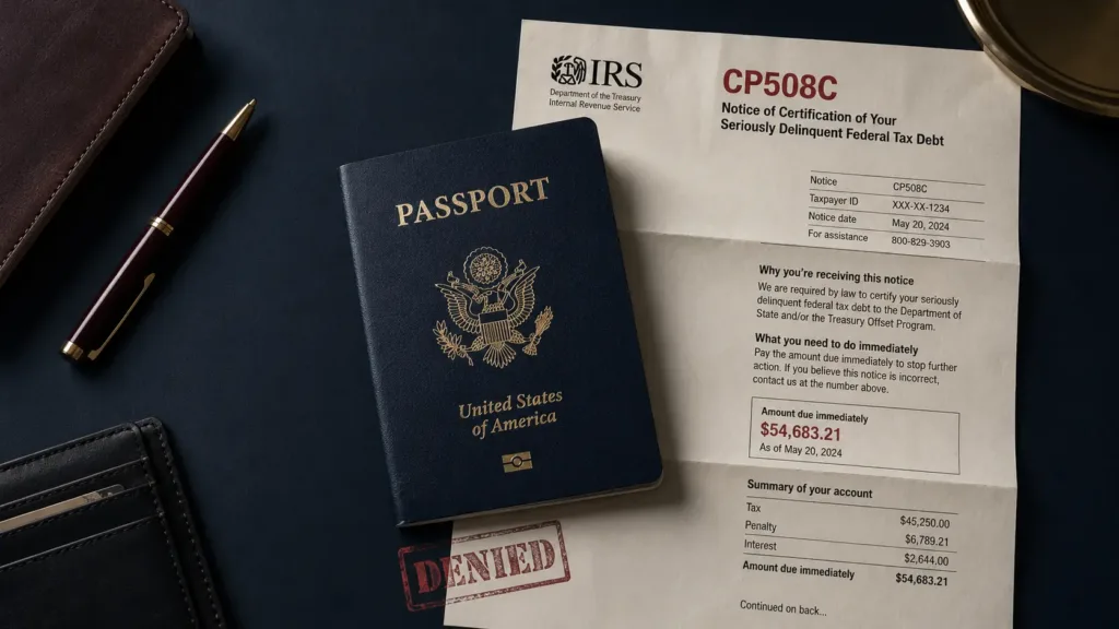 IRS CP508C Passport Denial Notice: What Seriously Delinquent Tax Debt Means