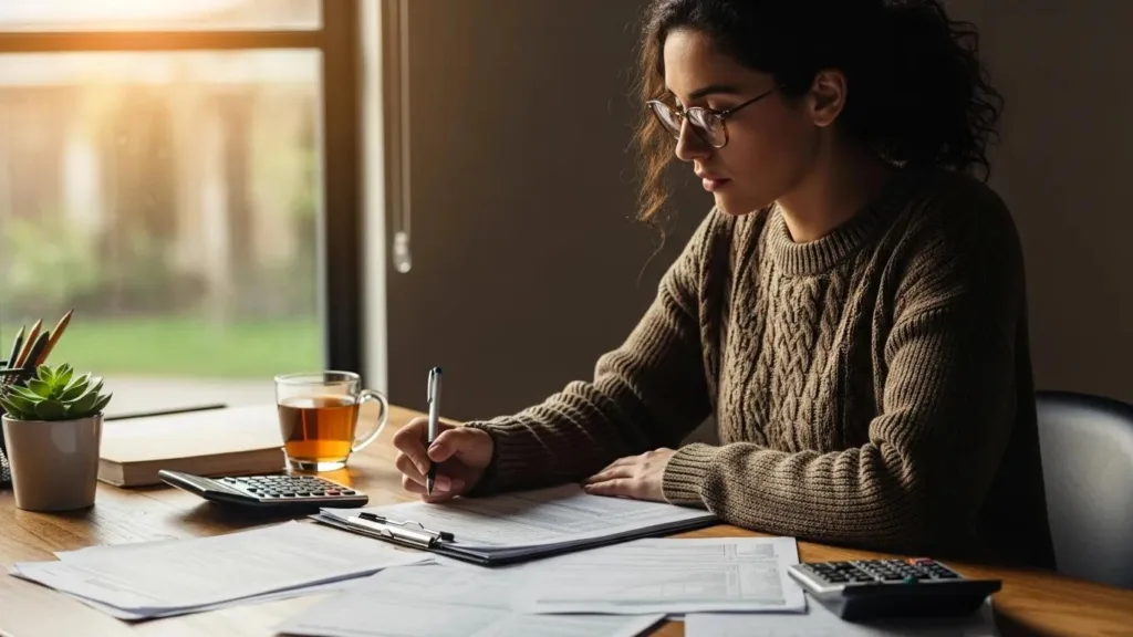 What You Need to Know About Federal Tax Liens Small business owner assessing financial documents related to federal tax liens in a well-lit workspace