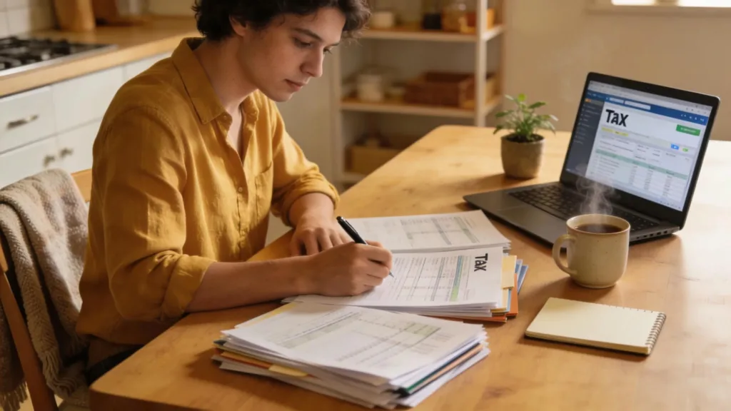 Effective Tax Resolution: Specialized IRS Negotiation Tips Person working on tax paperwork with financial documents and a laptop, representing tax resolution strategies