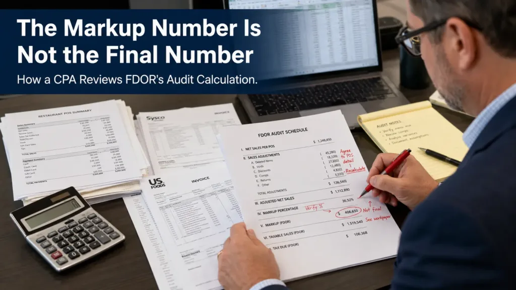 CPA reviewing financial audit