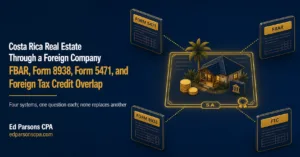 Costa Rica Real Estate Through a Foreign Company | FBAR, Form 8938, Form 5471 & Foreign Tax Credits