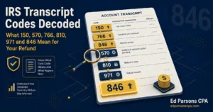 IRS Transcript Codes Decoded: What 150, 570, 766, 810, 971 & 846 Mean