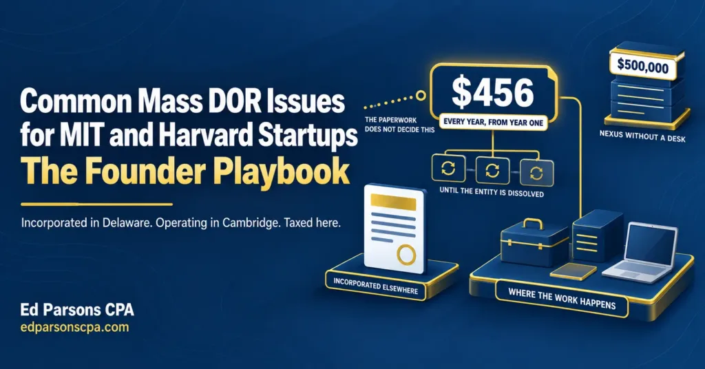 Massachusetts DOR tax issues for MIT and Harvard startups operating in Cambridge