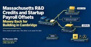 Massachusetts R&D tax credits and startup payroll tax offsets for qualifying Cambridge businesses