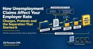 Massachusetts unemployment claims affecting employer rates through benefit charges, protests, and separation reviews